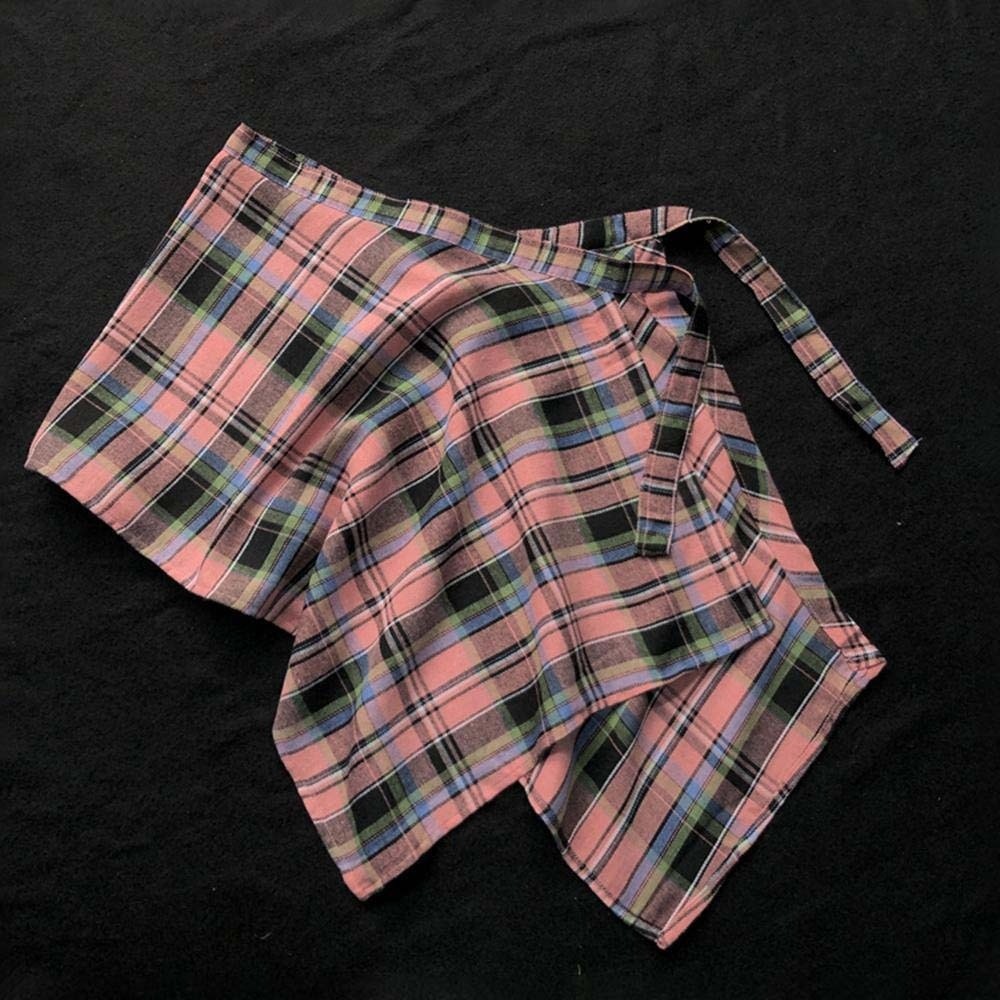Jupe courte plissée style coréen à carreaux, taille haute, coupe trapèze, mini-jupe hip-hop, sous-jupe vintage avec ceinture, pour la danse urbaine