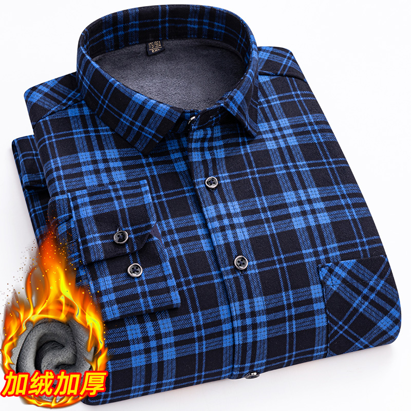 Chemise à manches longues pour homme, doublée de polaire double face pour une chaleur accrue, tailles 7XL, 8XL, décontractée et tendance pour l'hiver, polyvalente pour la ville