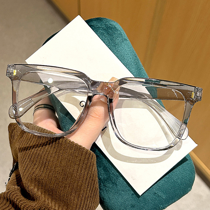 Nouvelles lunettes transparentes carrées pour étudiants atteints de myopie, hommes et femmes, monture de lunettes anti-lumière bleue à verres plats pour visage rond