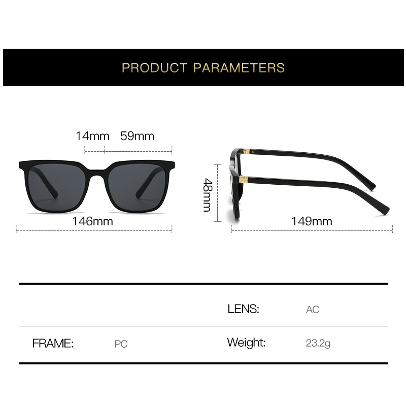 Marque de luxe vintage à la mode grandes lunettes de soleil carrées pour femmes hommes mode unisexe lunettes de soleil décontractées en plein air uv400 parasol lunettes