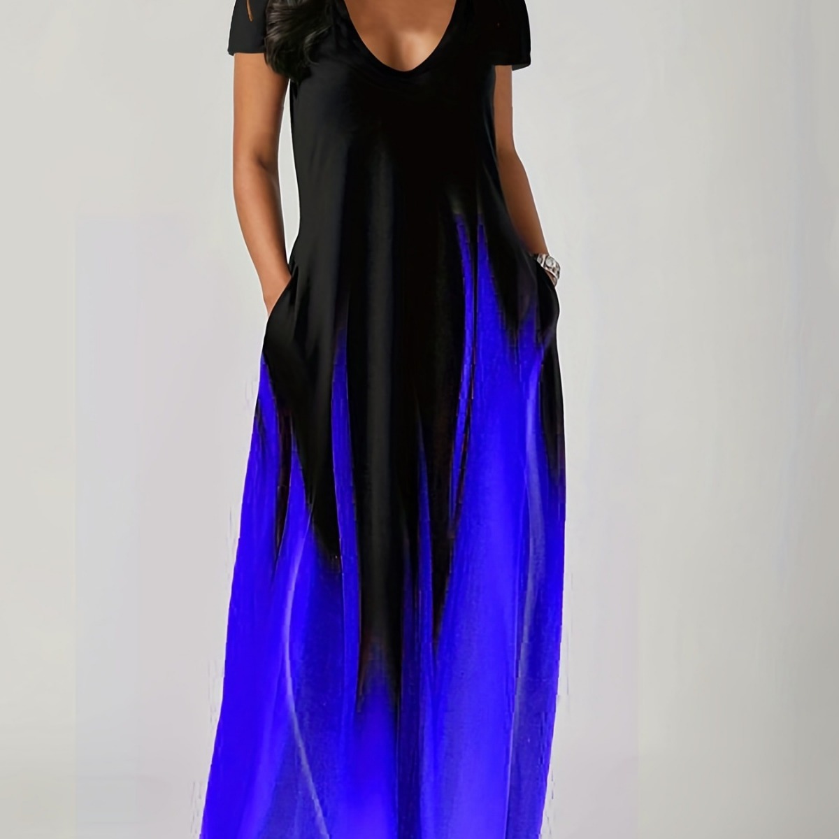 Femmes 1XL-5XL grande taille nouvel été ample imprimé décontracté Sexy femmes robe poche longue robe vitrines charme personnel