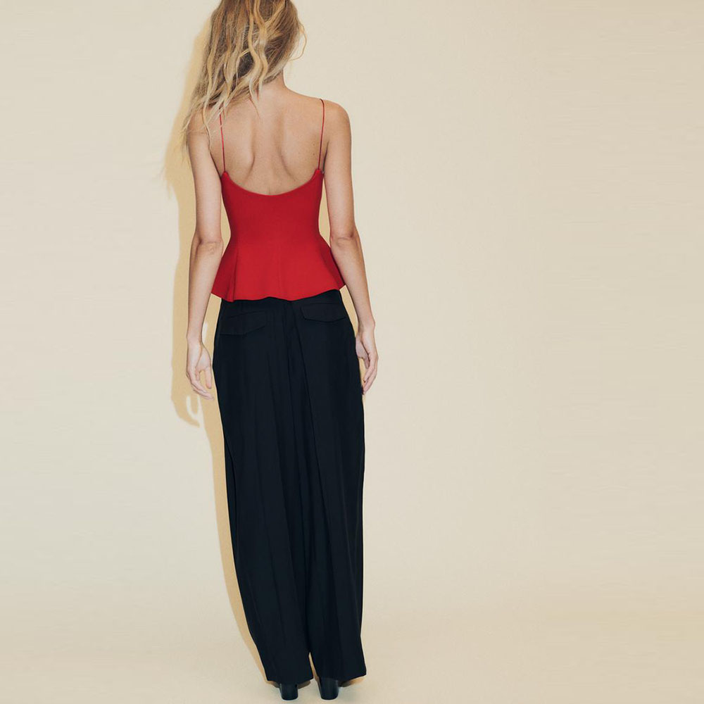 Chemise décontractée pour femmes - Style printemps/été. Bretelles élastiques. Col rond. Design sexy. Coupe ajustée. Style Saint-Valentin