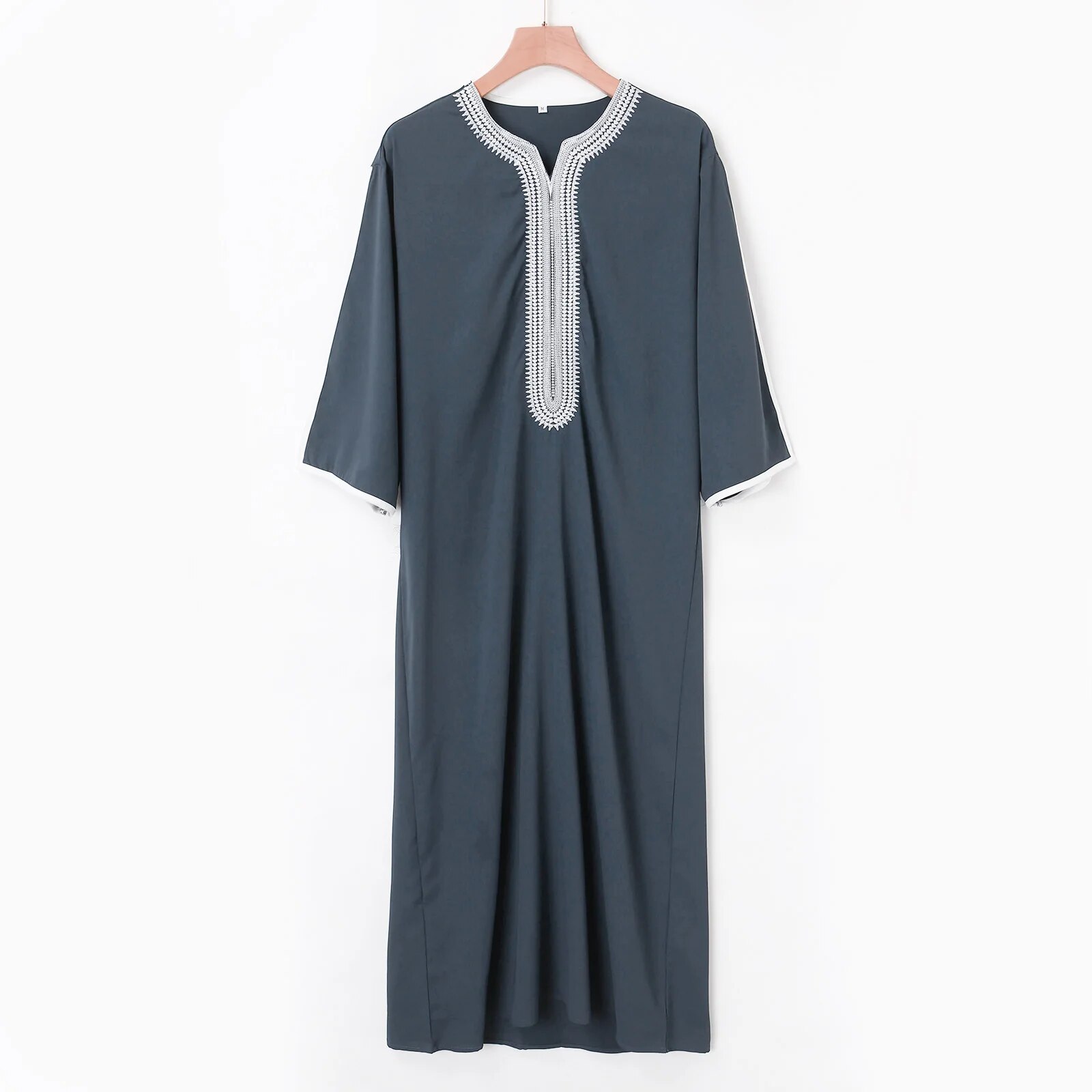 Boubou Jalabiyas Jubbah brodé traditionnel pour hommes, Thobe musulman, Thobes marocains, vêtements islamiques, Robe Abaya du Ramadan, 2024