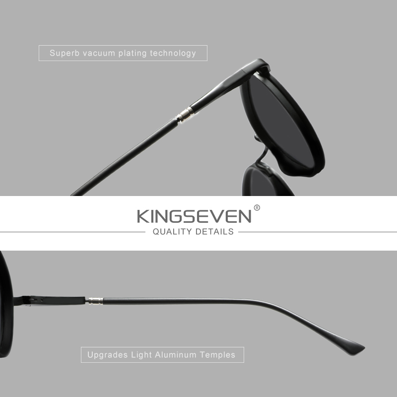 KINGSEVEN – lunettes de soleil à monture ronde pour hommes et femmes, polarisées UV400, nouveau Design de marque de luxe, vintage, lunettes de protection, 2023