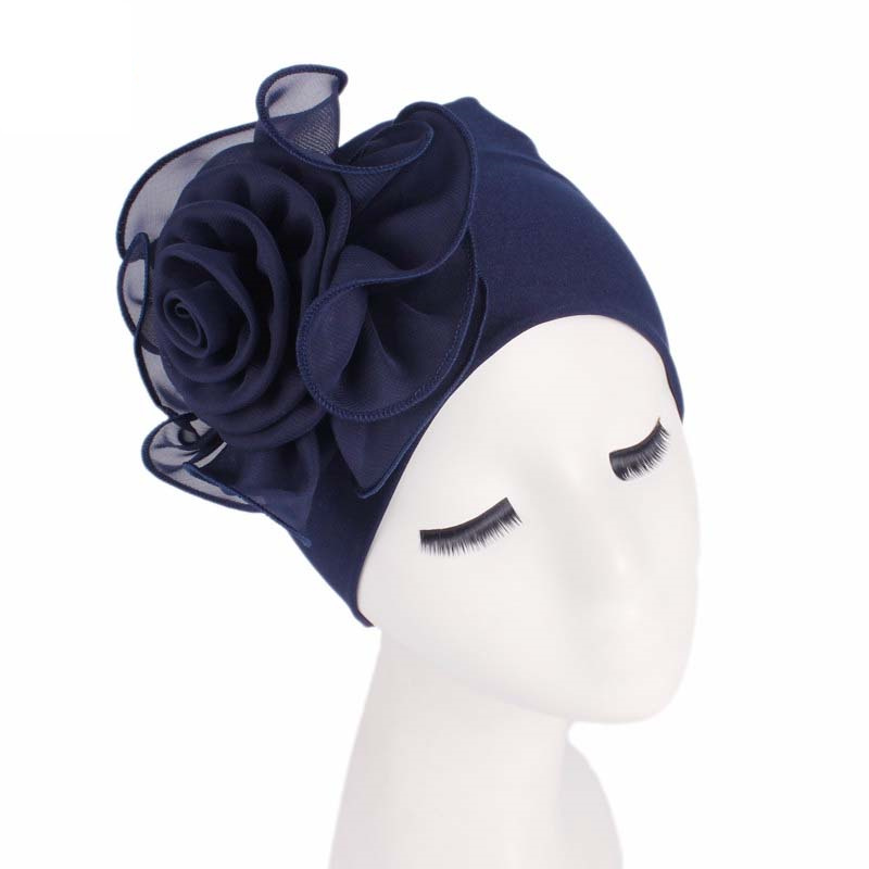 Nouvellement grande dentelle fleur africaine Bandana tête enveloppement femmes élastique perte de cheveux casquette Turban fête de mariage chapeaux cheveux accessoires