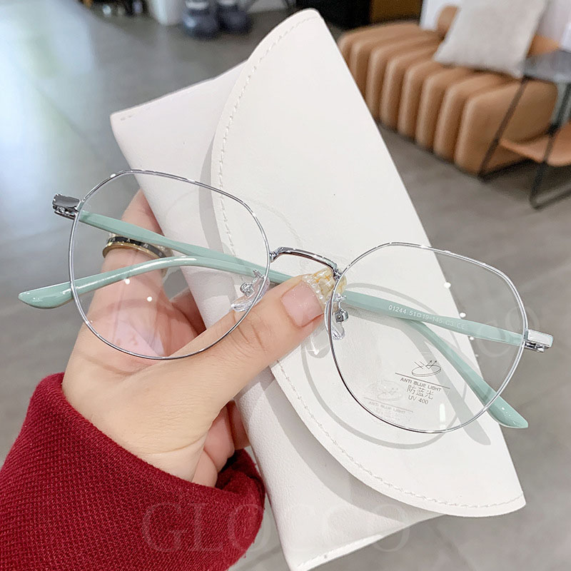Lunettes de myopie finies de luxe pour dames, lunettes rondes bloquant la lumière bleue, lunettes de vision de près pour femmes, mode vintage, unisexe