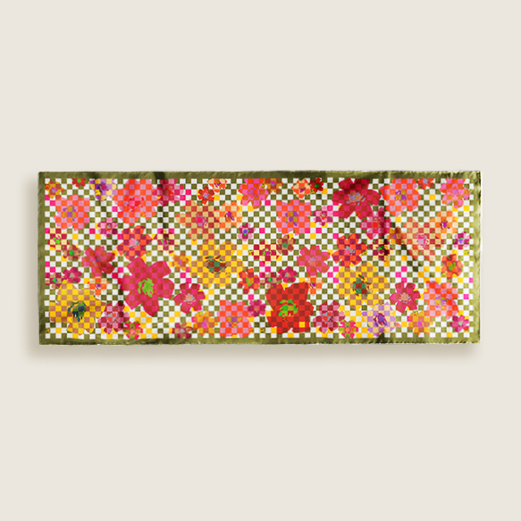 Écharpe en soie pour femme PG PATSY GARIS, style haute couture, motifs uniques, cadeau pour femme, écharpe en soie de style niche