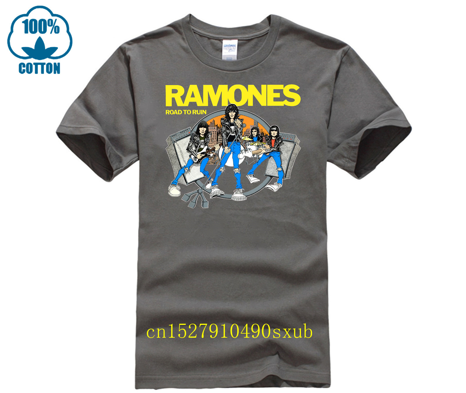 GILDAN t-shirt décontracté homme Ramones Nouvelle Mode 2017 Brandfashion Imprimer Slim Fit t-shirt O Cou Top Qualité COTON Tops Tees