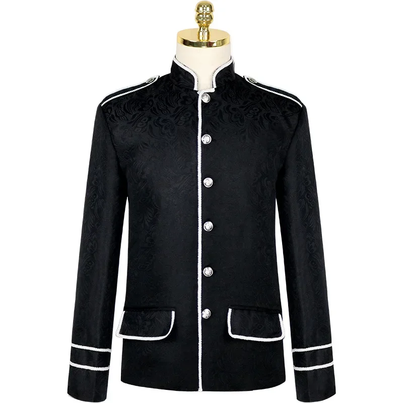 Costume de la Renaissance médiévale pour hommes, manteau court à simple boutonnage, Blazer militaire gothique, uniforme victorien Steampunk, 2025