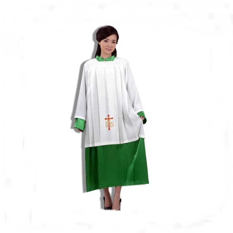Ensemble de robe intérieure d'autel, robe d'autel, vestimentaire de serveur, robes de chœur liturgique, habit de prêtre et de clergé, jugeon comme Églises catholiques romaines, surplis, 2 pièces