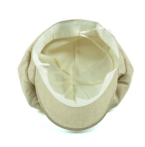 Casquette fine gavroche en coton et lin pour femmes, chapeaux béret pour femmes, casquette octogonale beige solide vintage, casquette d'artiste pour garçon boulanger, été