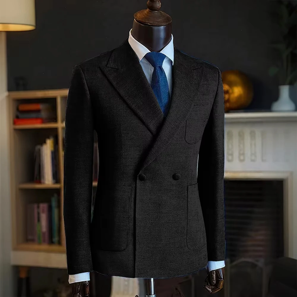 Blazer de luxe pour homme, 1 pièce, veste de costume à simple boutonnage, classique, pour occasions formelles, vêtements masculins de haute qualité, manteaux sportifs