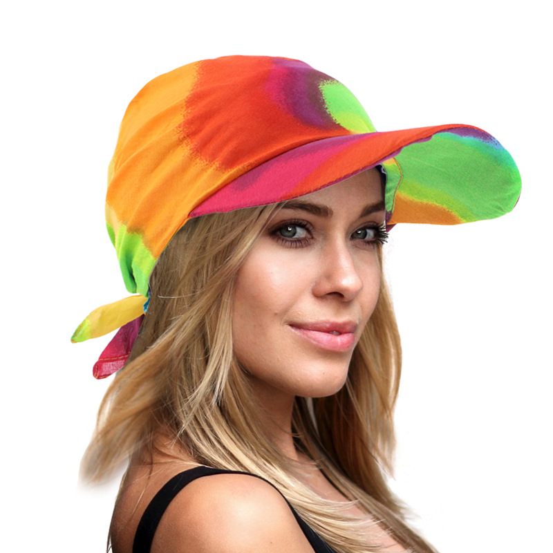 Femmes foulard visière chapeau avec bandeau imprimé large bord chapeau de soleil été plage chapeaux de soleil Protection UV femme casquette de Baseball