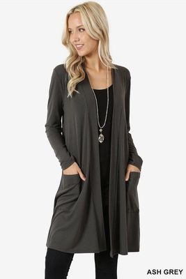 Pull à manches longues pour femme, cardigan moyen et long, simple et solide, VPN sion en Europe et en Amérique, nouveau, 2020