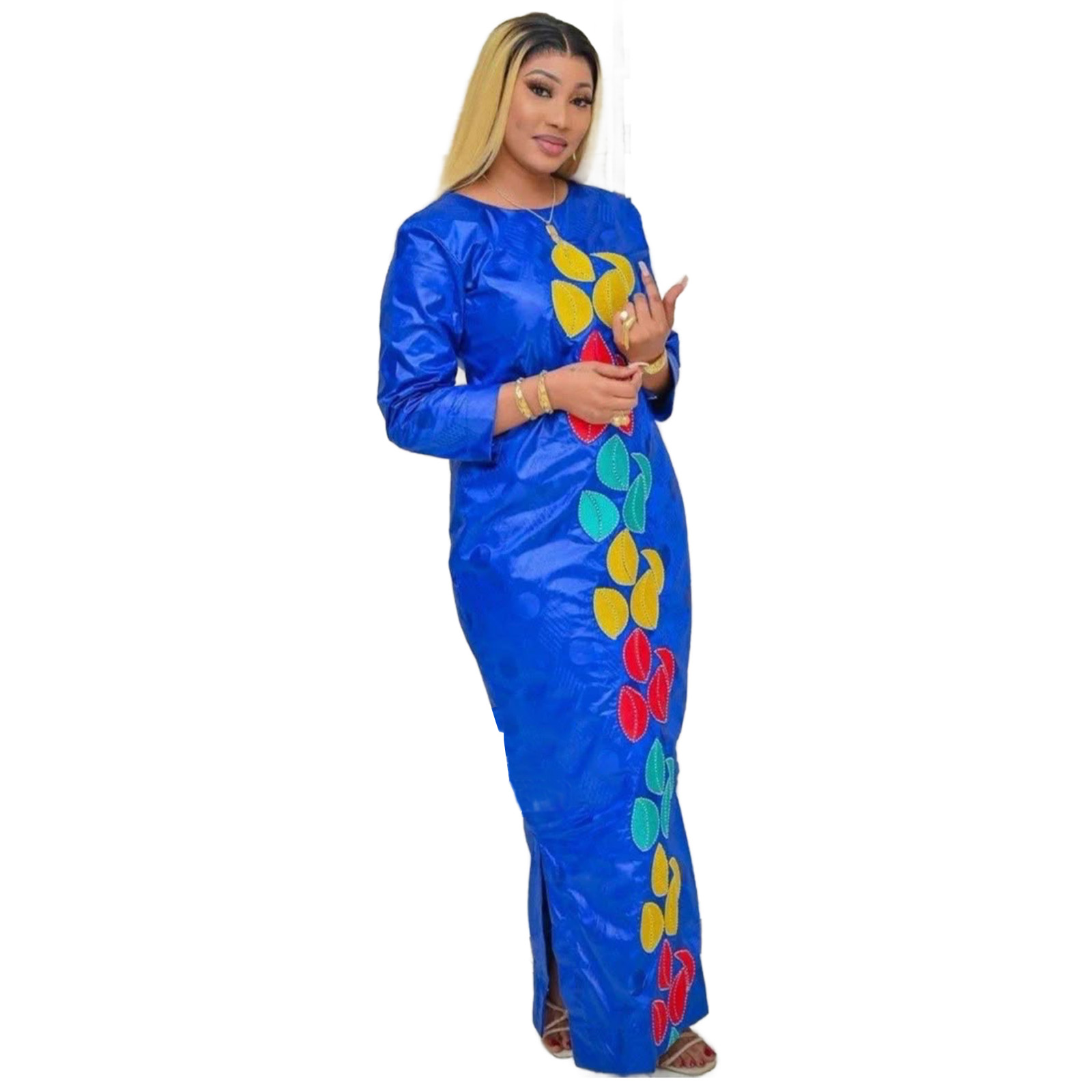 Robes africaines pour femmes, matériel Boubou de luxe, conception de broderie riche