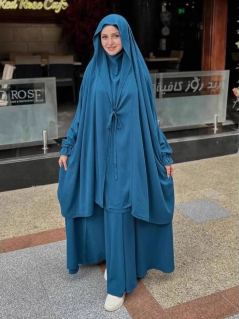 Eid musulman longue Khimar haut jupe 2 pièces ensemble femmes Abaya couverture complète Ramadan caftan Djellaba Musulman Ensembles vêtement de prière