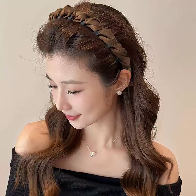 Serre-tête à couronne haute pour femmes, haut de gamme et tendance, antidérapant avec pince à cheveux à dents, accessoire de coiffure