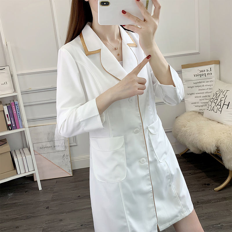 Blanc court beauté uniforme robe spa rose gommage hauts blanc grande taille noir Salon toilettage vêtements laboratoire blouse logo esthéticienne haut