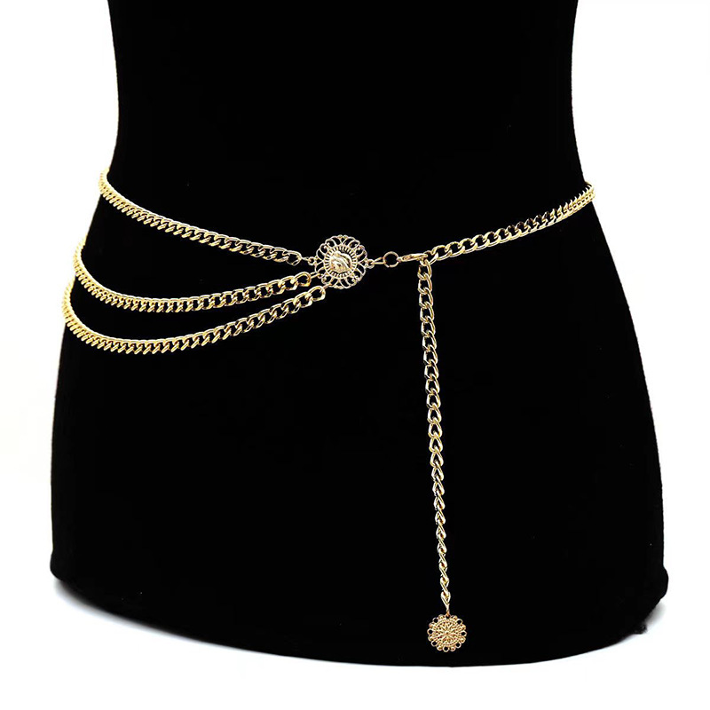 Boho Sexy femmes mode ceinture hanche taille haute or argent couleur étroite métal corps chaîne grosses franges nouveau