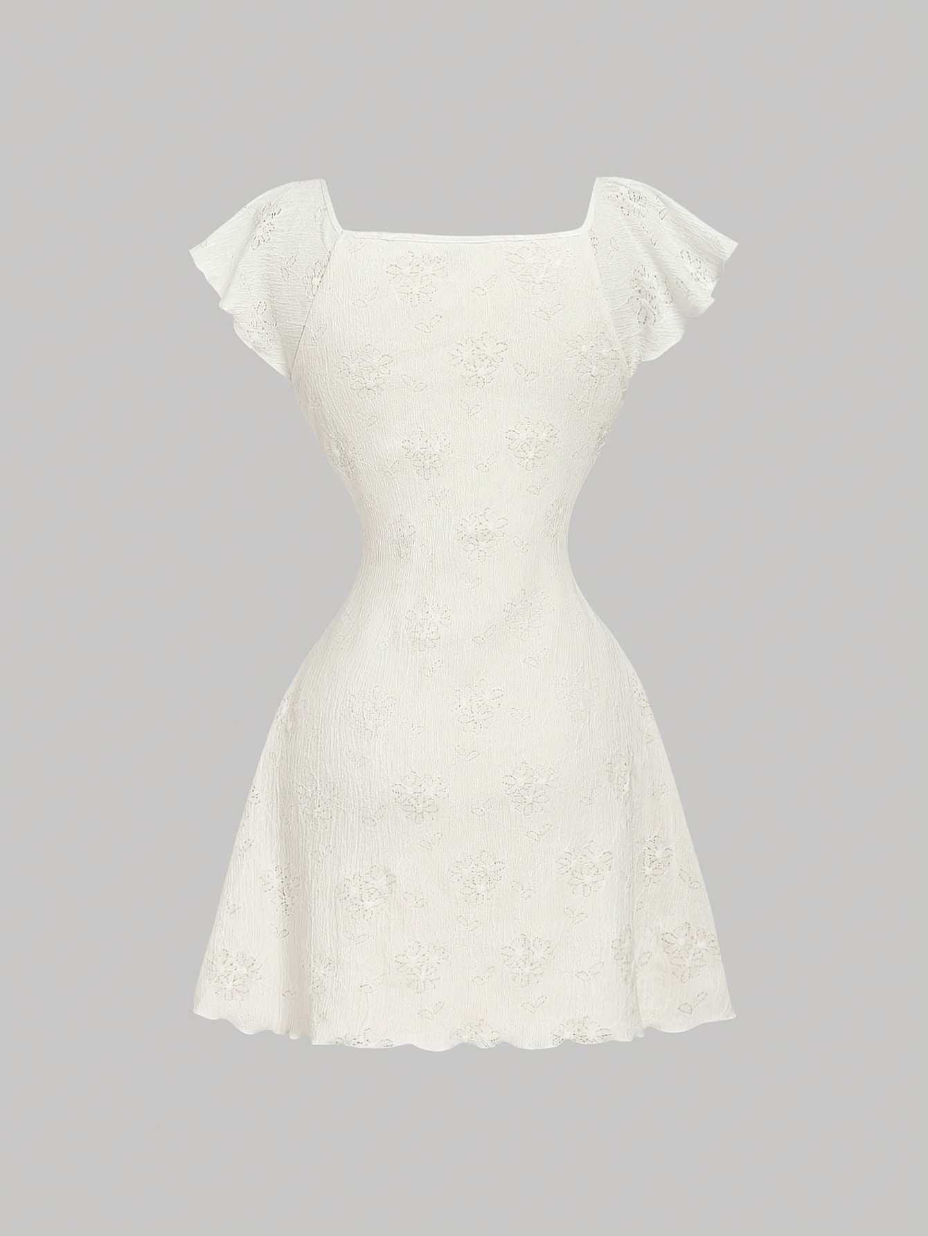 Nouvelles robes d'été pour femmes, robe courte à manches courtes, col carré, mini-robe à lacets, Vestidos De Verano Mujer Q3640