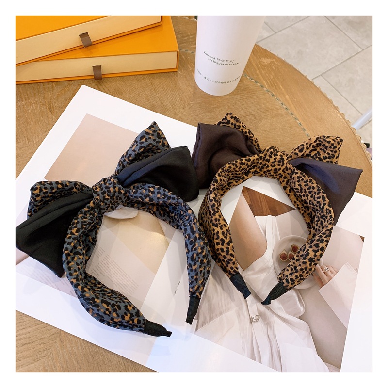 Bandeau Sexy Double couche imprimé léopard, bandeau de qualité supérieure imprimé serpent, gros nœud noué, accessoires pour cheveux