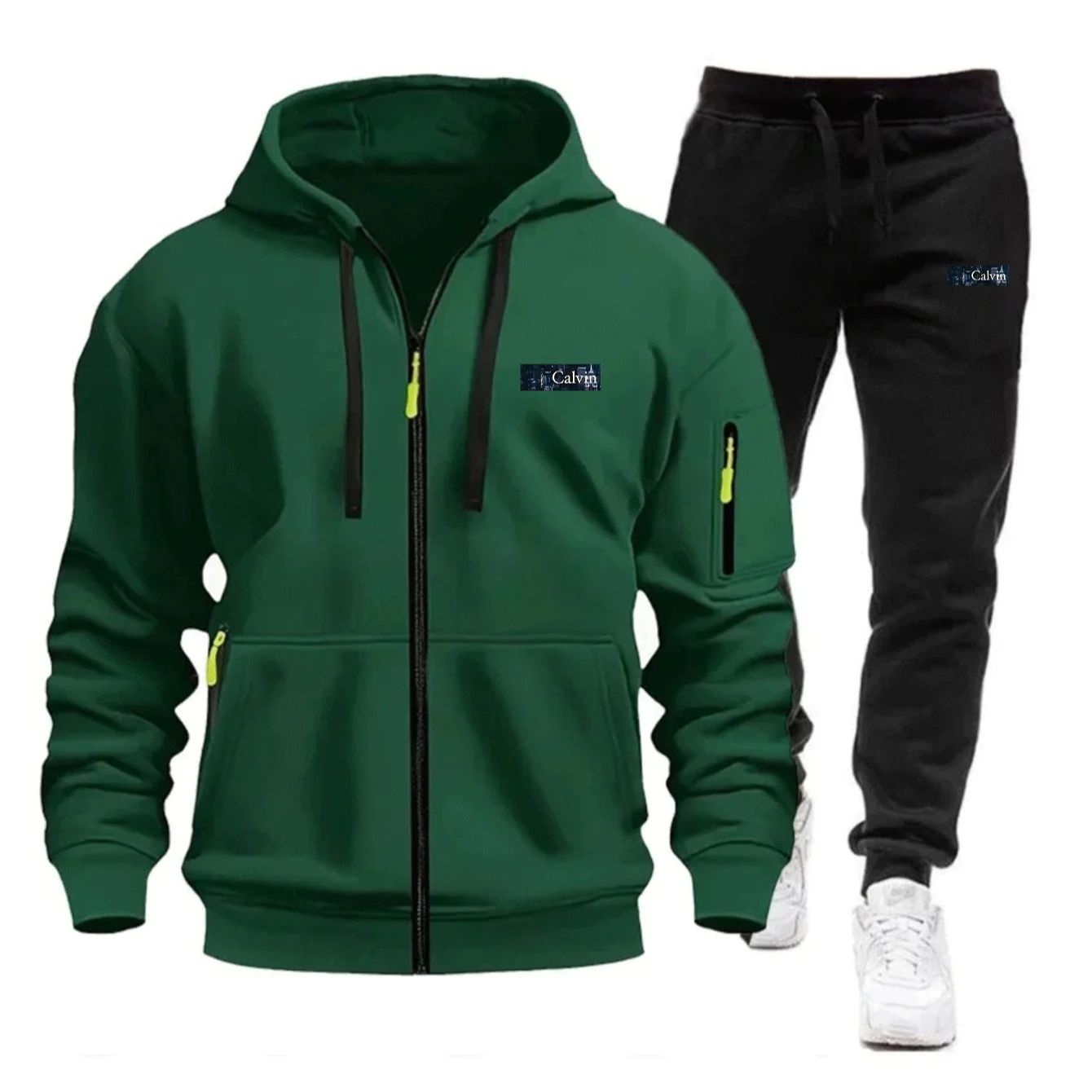 Vêtements de sport pour hommes 2026 pour l'automne et l'hiver avec poches zippées, incluant des pulls décontractés et des ensembles de jogging