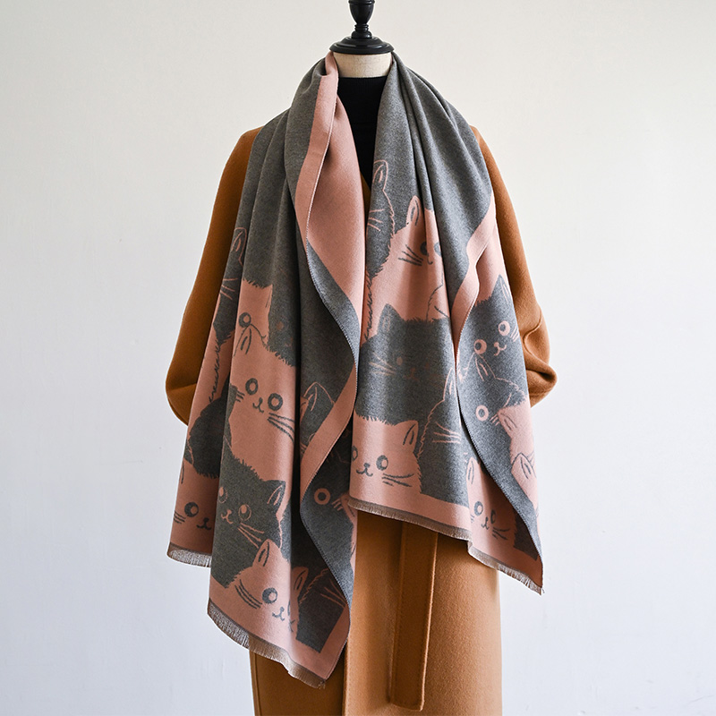 Écharpe en cachemire Jacquard Pashmina pour femme, châle épais et chaud, résistant au froid, couverture coupe-vent, nouvelle mode hiver 2024