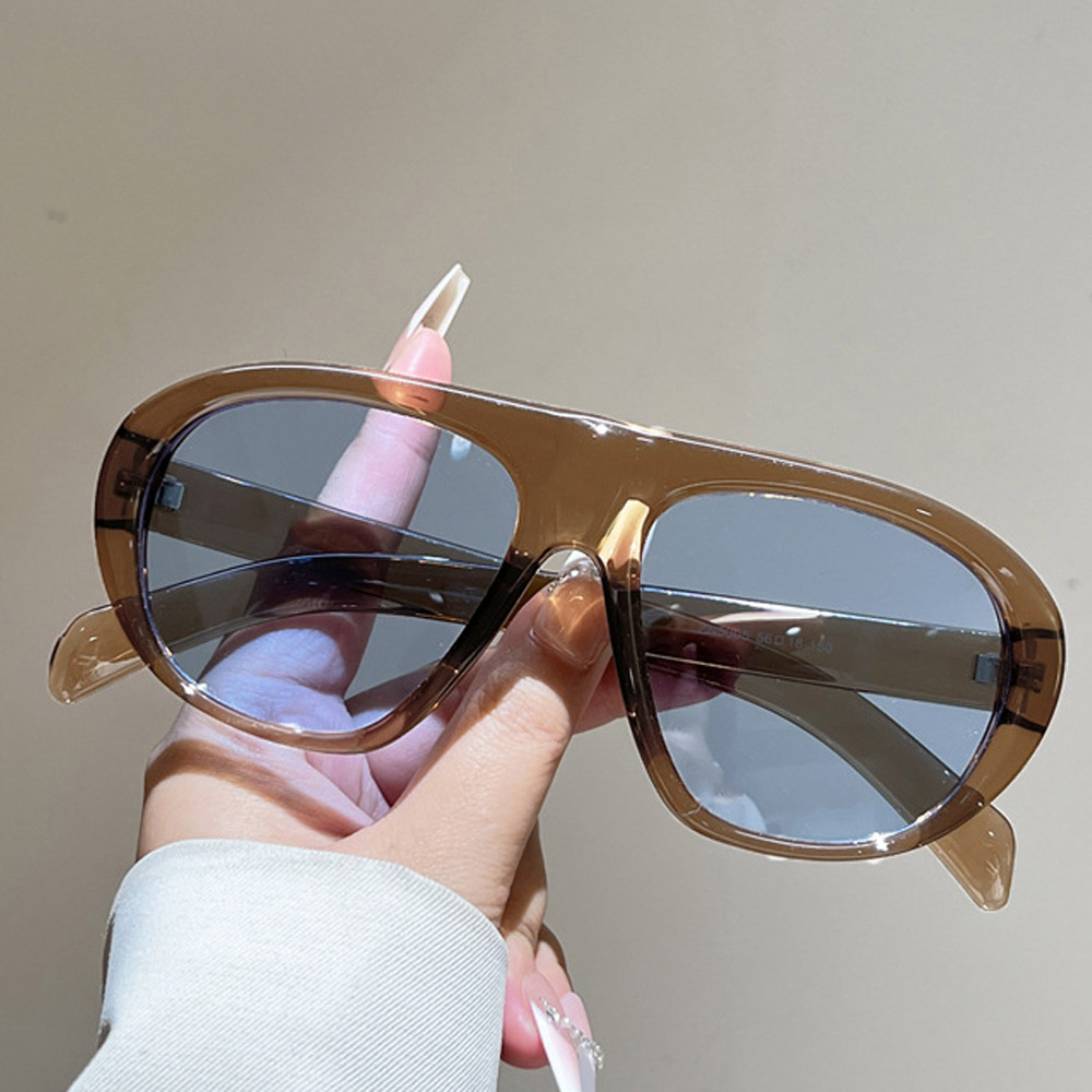 Lunettes de soleil ovales vintage dégradées rouge-bleu pour femmes, nouvelle mode, élégantes, noires et rouges, tendance, pour l'extérieur, protection UV400