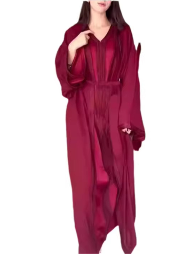 Femmes Abaya 2 pièces ensemble Eid robes musulmanes Jalabiya Ramadan maroc ceintures dubaï ouvert Abayas caftan robes arabe Cardigan Robe