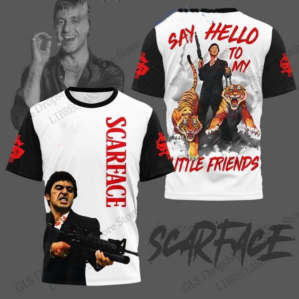 Film Scarface impression 3d T-shirt hommes femmes mode grande taille Hip Hop hauts t-shirts Tony T-shirt à manches courtes décontracté hommes vêtements nouveau