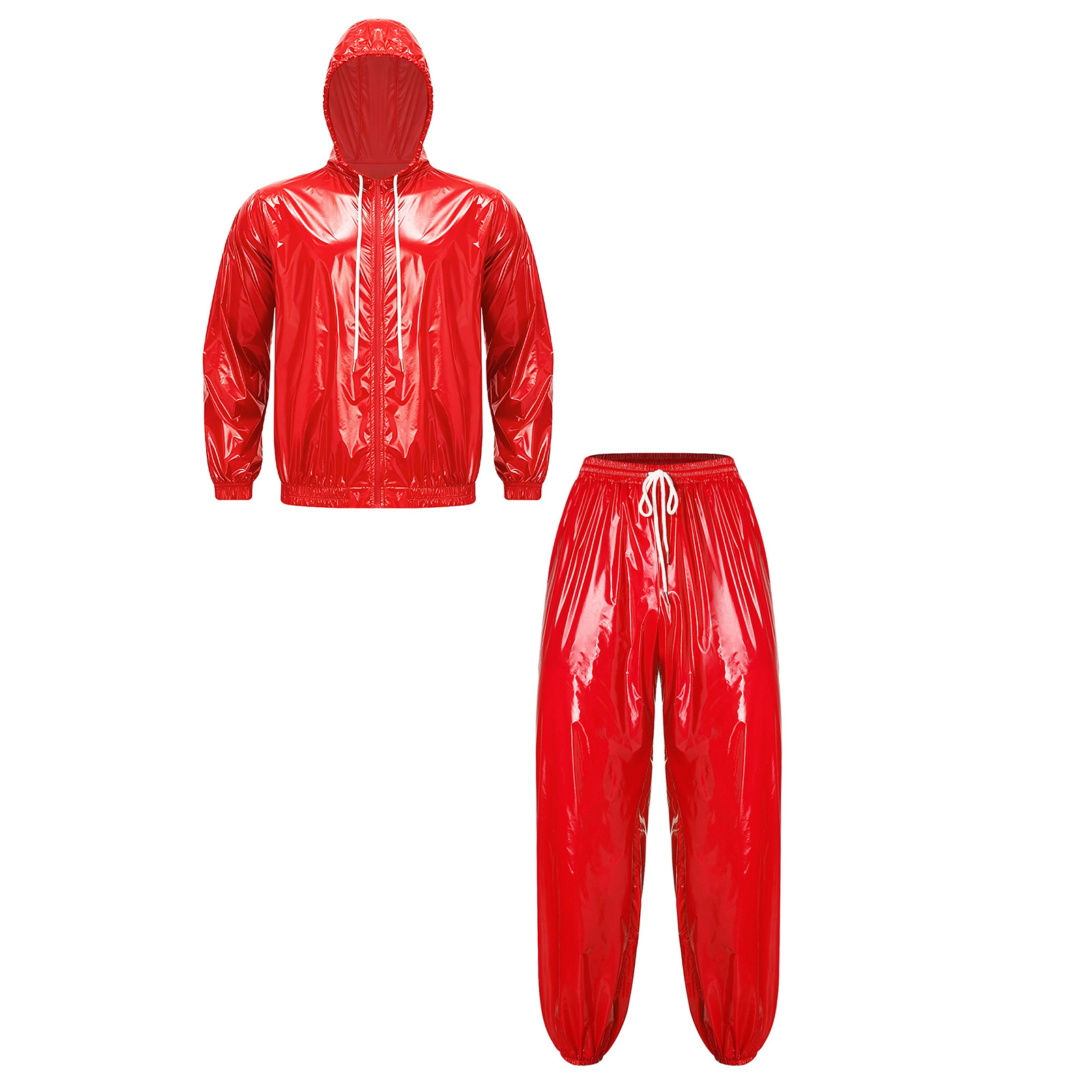 Ensemble imperméable décontracté pour homme, veste coupe-vent et pantalon pour la danse hip-hop, le sport, la natation, les soirées et les clubs