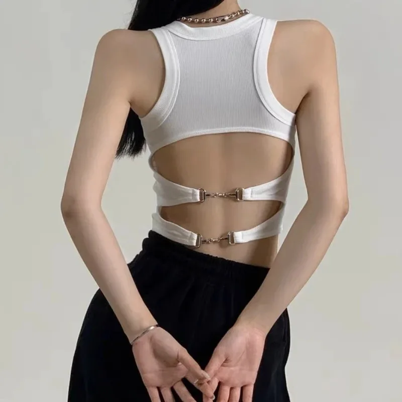 Nouveaux débardeurs de sport pour femmes avec coussinets de soutien-gorge, crop tops décontractés, camisoles de course dos nu en tricot pour femmes, tops streetwear