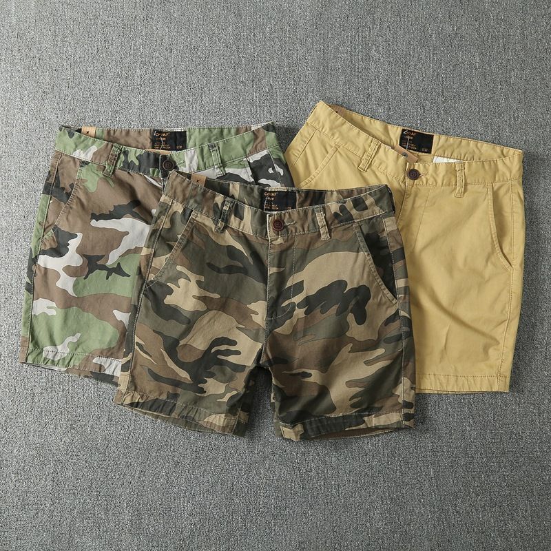 Short de Camouflage pour hommes, mode coréenne, extensible, décontracté, Slim, résistant à l'usure, vêtements masculins, nouvelle collection été 2025