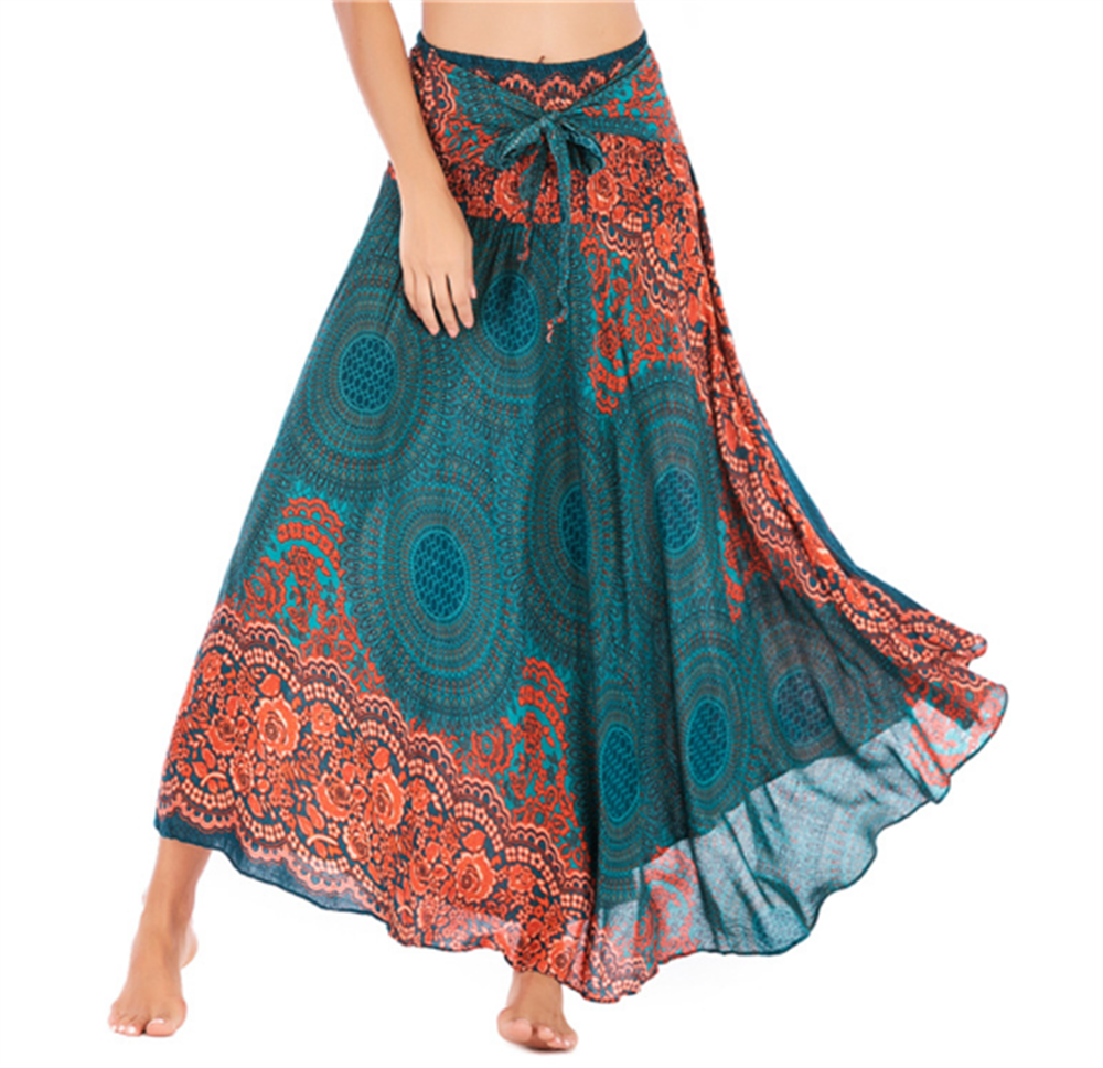 Boho robe et jupe pour femmes Yoga décontracté été Maxi longue courte impression pour plage bohême Muti robe fonctionnelle