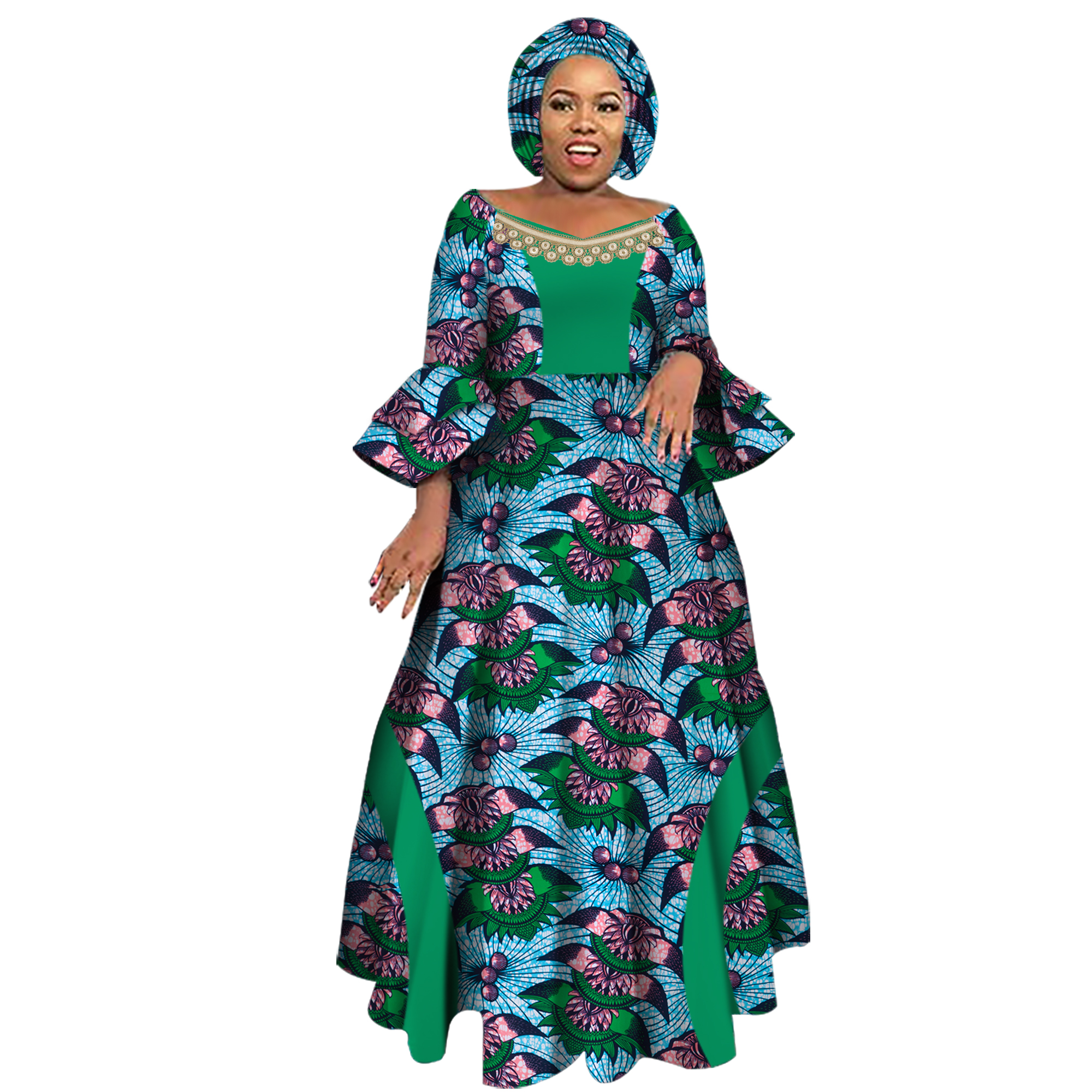 Robes à manches longues pour femmes, pour fêtes, mariages, occasions décontractées, rendez-vous, robes africaines Dashiki, robes africaines pour femmes WY3819