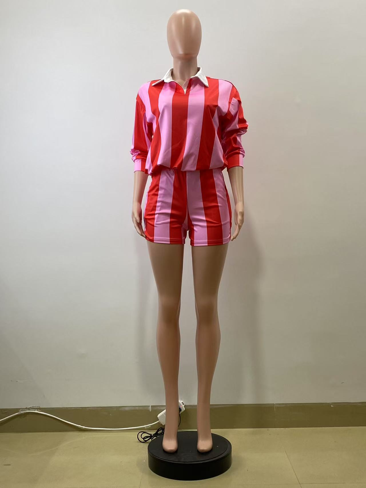 Ensemble deux pièces pour femmes, Short et pantalon, manches courtes, assorti, haut rayé, taille haute, pantalon, costume décontracté, Streetwear Y2k, survêtement