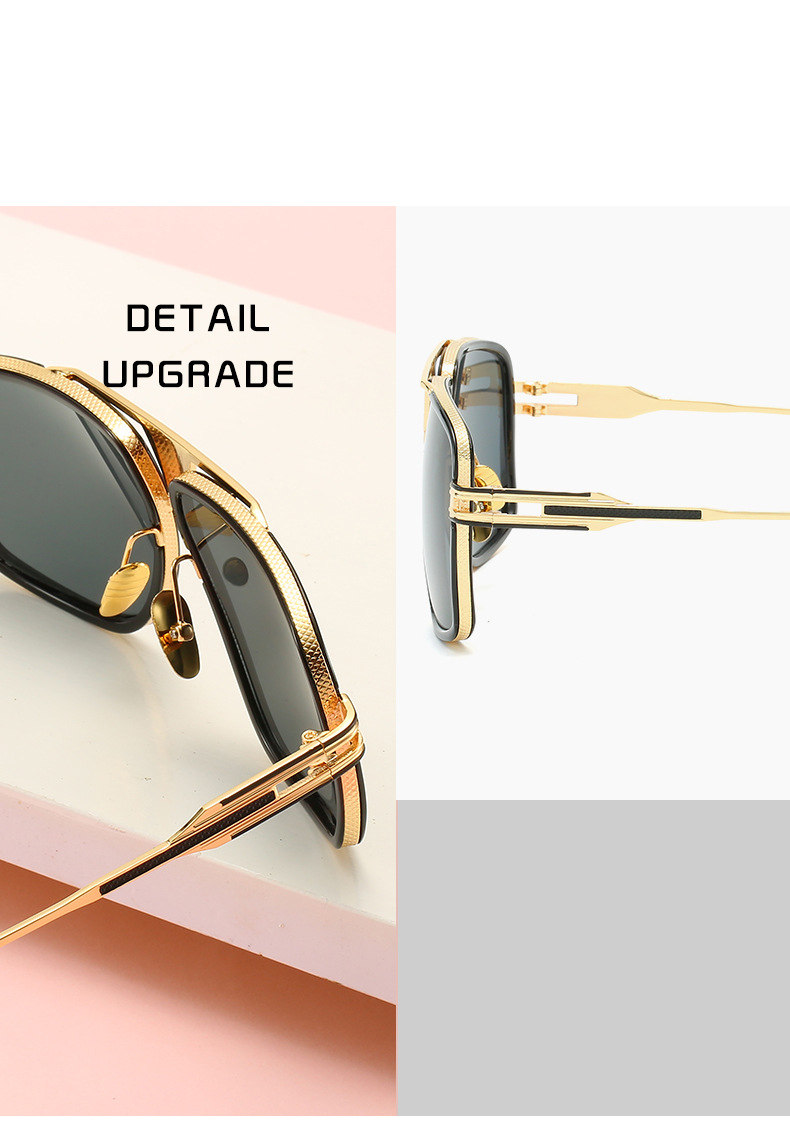 Lunettes de soleil miroir rétro vintage pour hommes et femmes, lunettes de soleil carrées, nuances de créateurs, marque de mode glamour, luxe classique