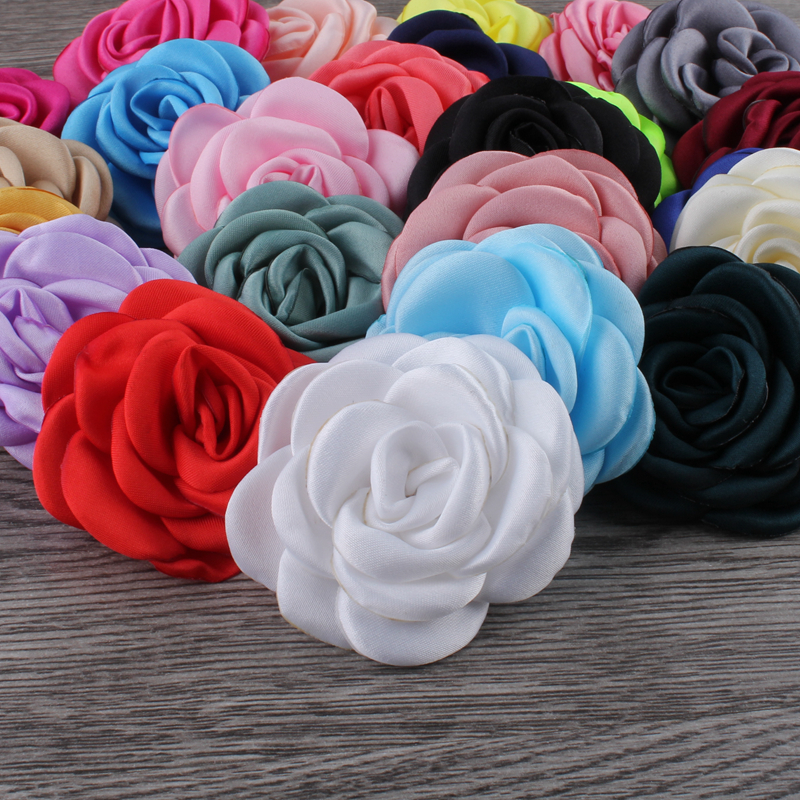 Fleurs en Satin Brûlant pour Cheveux, Accessoires en Tissu Floral Rôti pour Bouquet de Mariage, Bandes de Sauna, 6cm, 10 Pièces