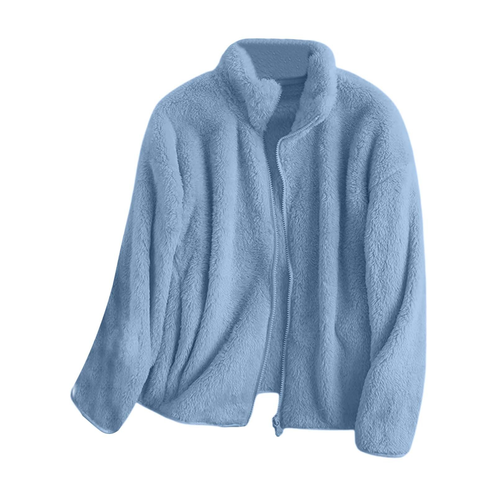 Veste en laine d'agneau avec poches pour femme, veste longue en peluche, fermeture éclair polaire, fermeture éclair chaude, vêtements d'extérieur féminins, cardigan décontracté, sourire, document solide