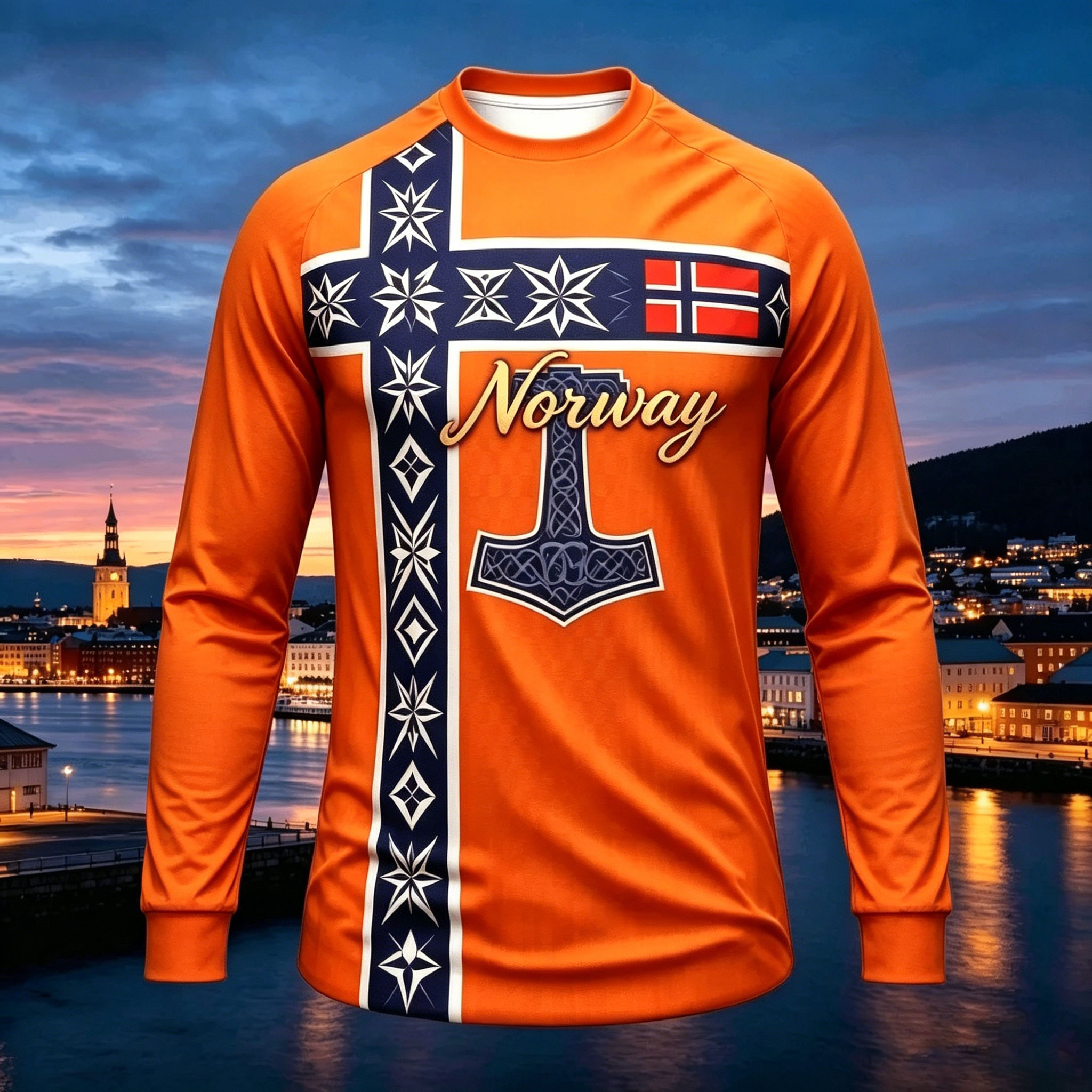 Maillot de football à manches longues Norvège 2026 en polyester respirant à séchage rapide