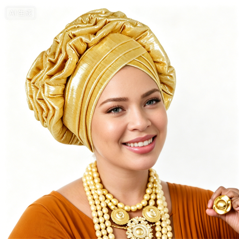 Turban à volants et fleurs préformé pour femmes africaines, Geles de mariage, foulards de tête féminins, coiffes nigérianes Auto Gele