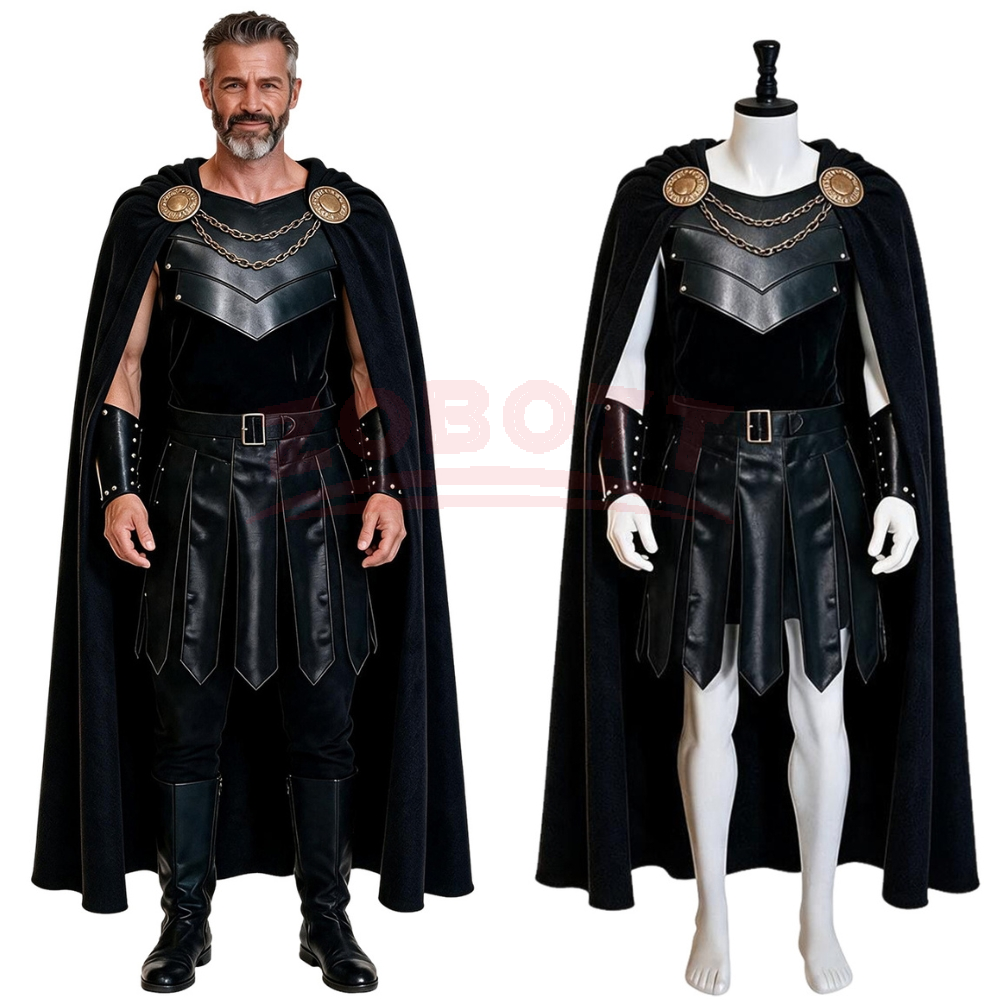 Costume de cosplay d’Agamemnon d’« L’Odyssée » pour hommes adultes, ensemble complet comprenant l’uniforme et la cape, idéal pour Halloween, les carnavals et les jeux de rôle.