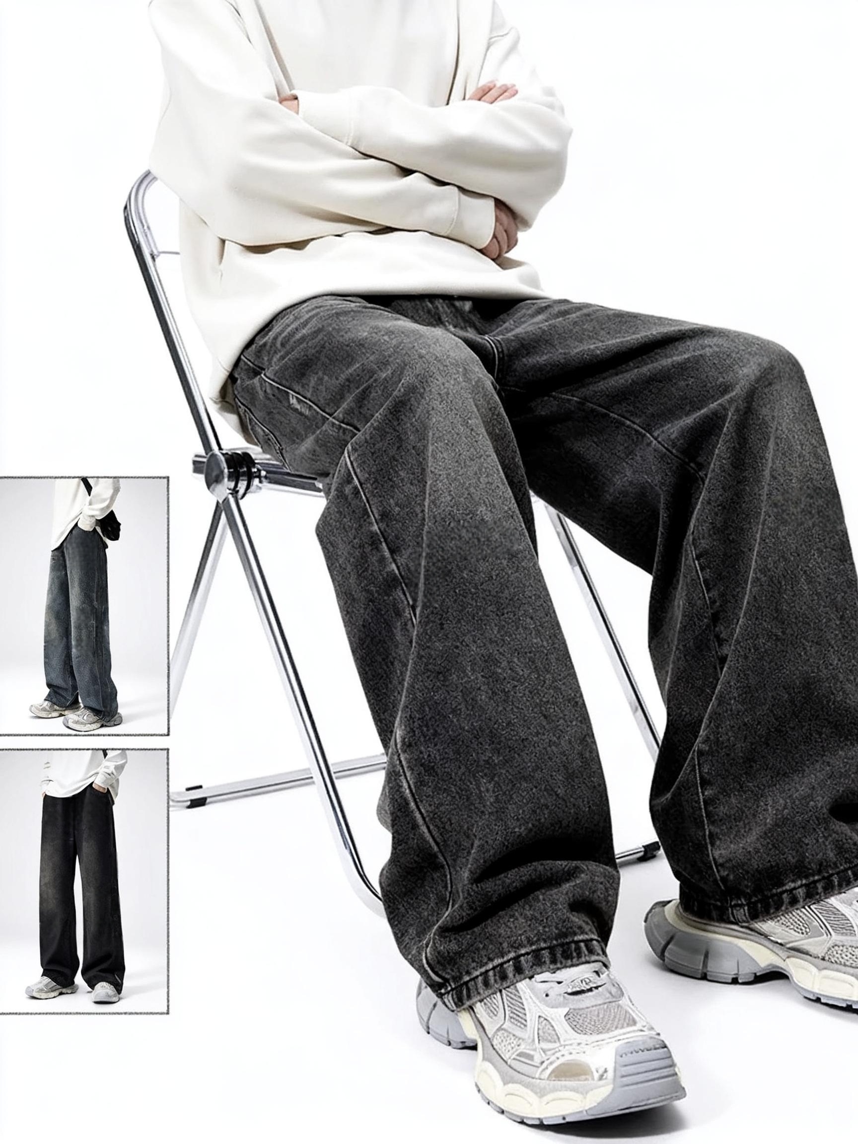 Jean ample à jambe droite pour homme, pantalon en jean durable et lavable pour homme, cadeau parfait pour les petits amis et les maris