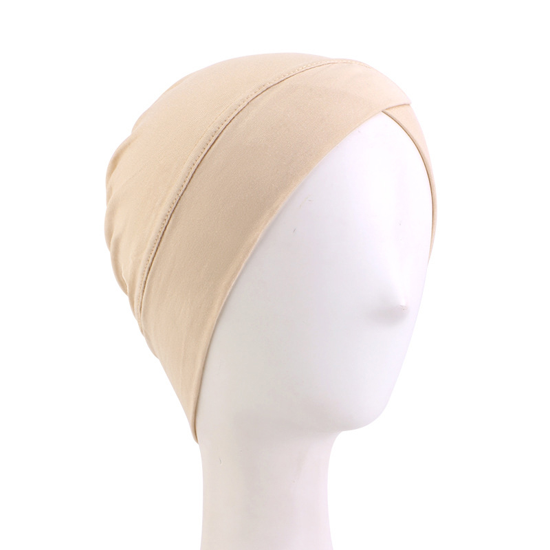 Turban croisé en coton Modal pour femmes, 1 pièce, bandeau musulman, bonnet doux, sous-vêtements intérieurs, couvre-chef, Hijabs, casquette de chimio pour dames