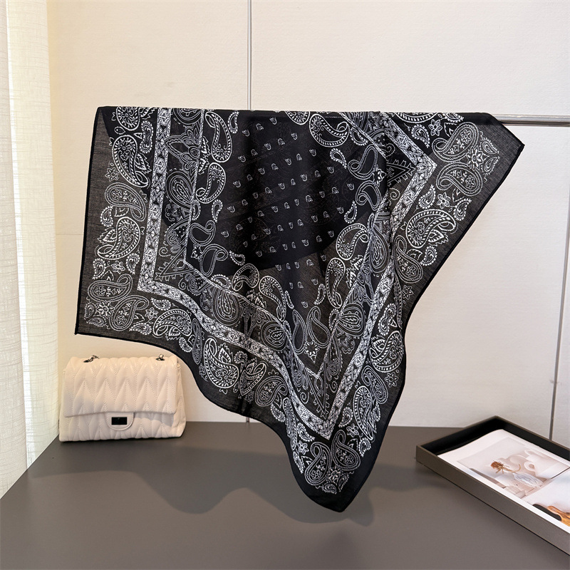 Écharpes carrées rétro à imprimé paisley 65*65cm, foulards en coton pour femmes, foulard doux, bandana, printemps automne, décoration chaude, enveloppes