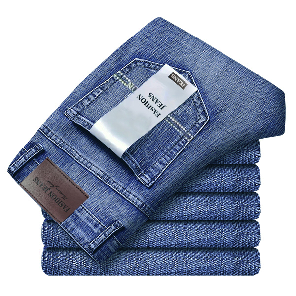 Nouveau Jean Classique Droit Extensible Bleu Noir 2026 pour Homme – Pantalon en Denim Décontracté pour le Travail – Vêtements de Marque Masculins