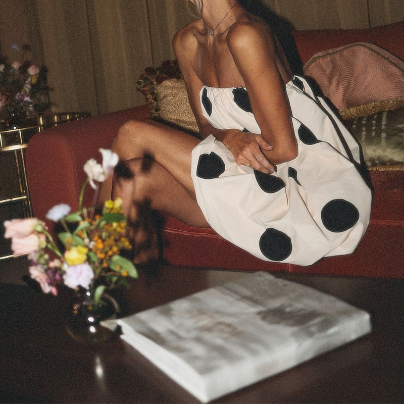 BKLD – robe bulle sans bretelles à pois, Vintage, plissée, dos ouvert, taille haute, jolie robe de bal, tenues tendance pour Club, 2025