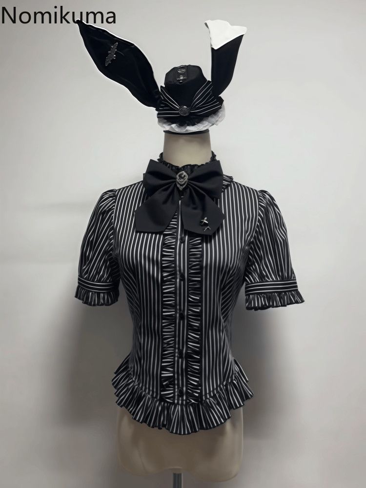 Vêtements pour femmes, ensembles 2 pièces d'été, chemisiers à volants rayés, robes sans manches à double boutonnage avec nœud, tunique, tenues gothiques vintage