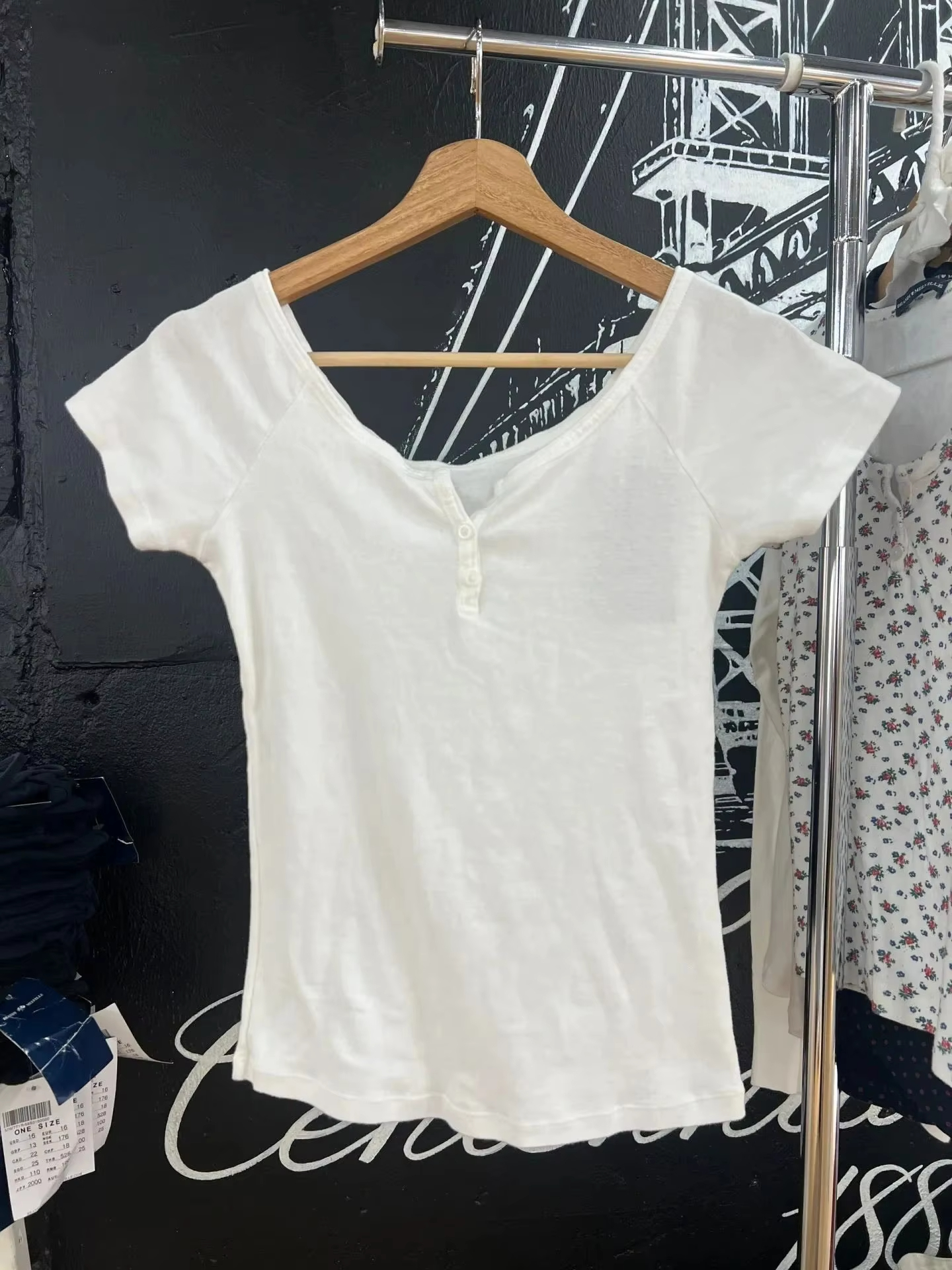 T-shirt Femme en Coton Simple et Basique à Col Rond, Manches Courtes Raglan, Coupe Slim, Style Décontracté et Polyvalent, Crop Top Y2K