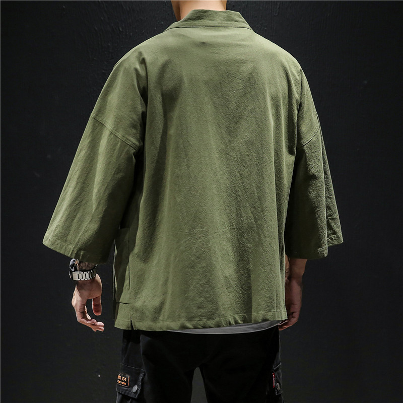 Cardigan Kimono Traditionnel Japonais Rétro en Coton et Lin, Vêtements de Samouraï, Style Chinois, Haori EntreMiStreetwear, Grande Taille 4XL 5XL